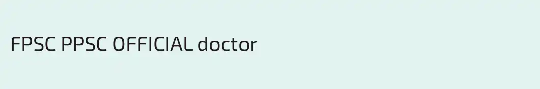 FPSC PPSC OFFICIAL doctor